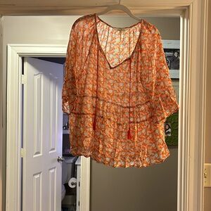 Margaritaville flowy peasant top
